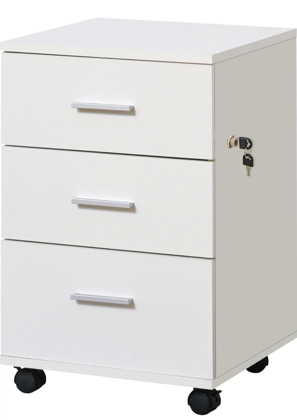 Small File Cabinet with 3 Drawers and Lock