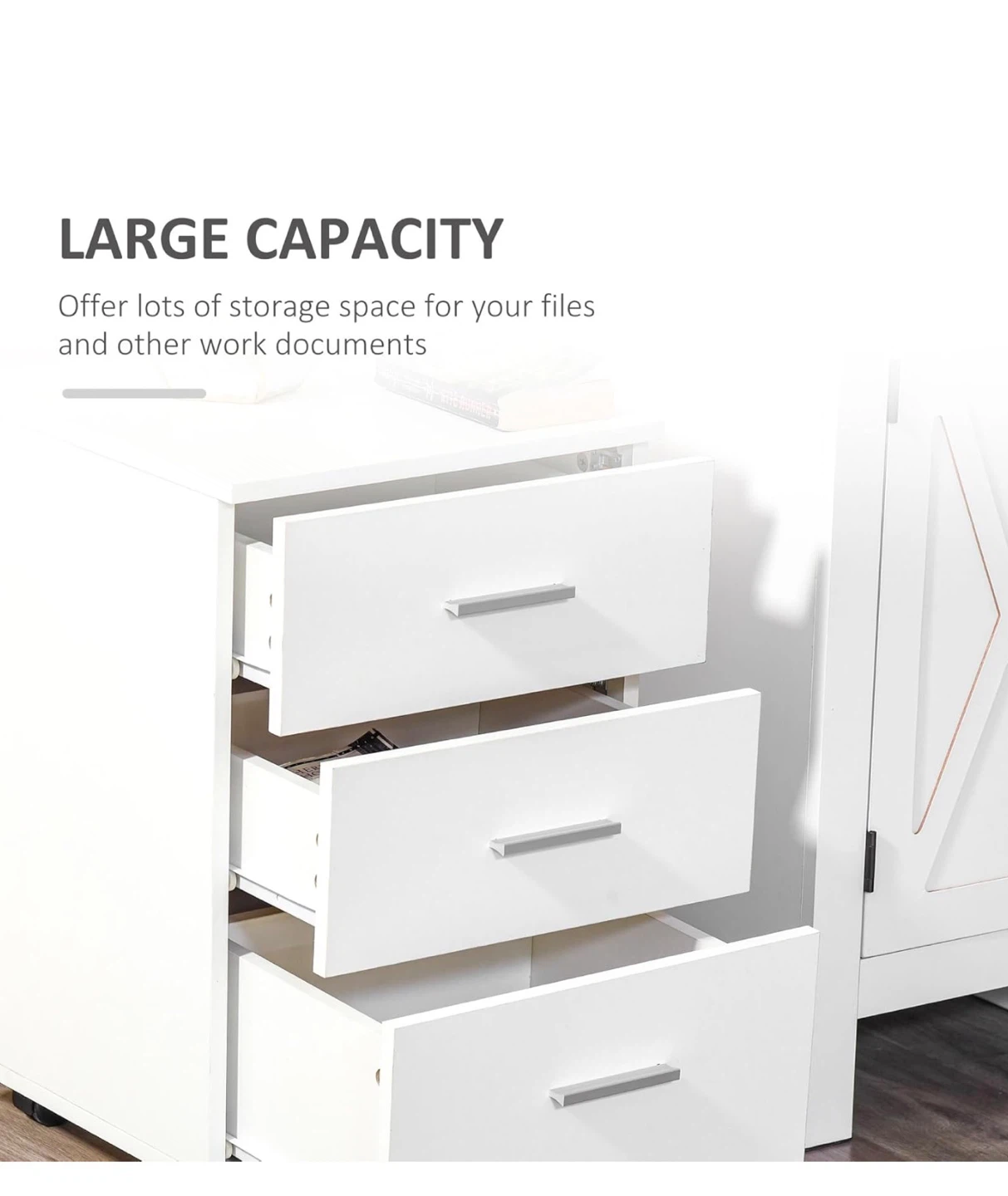 Small File Cabinet with 3 Drawers and Lock - photo 5