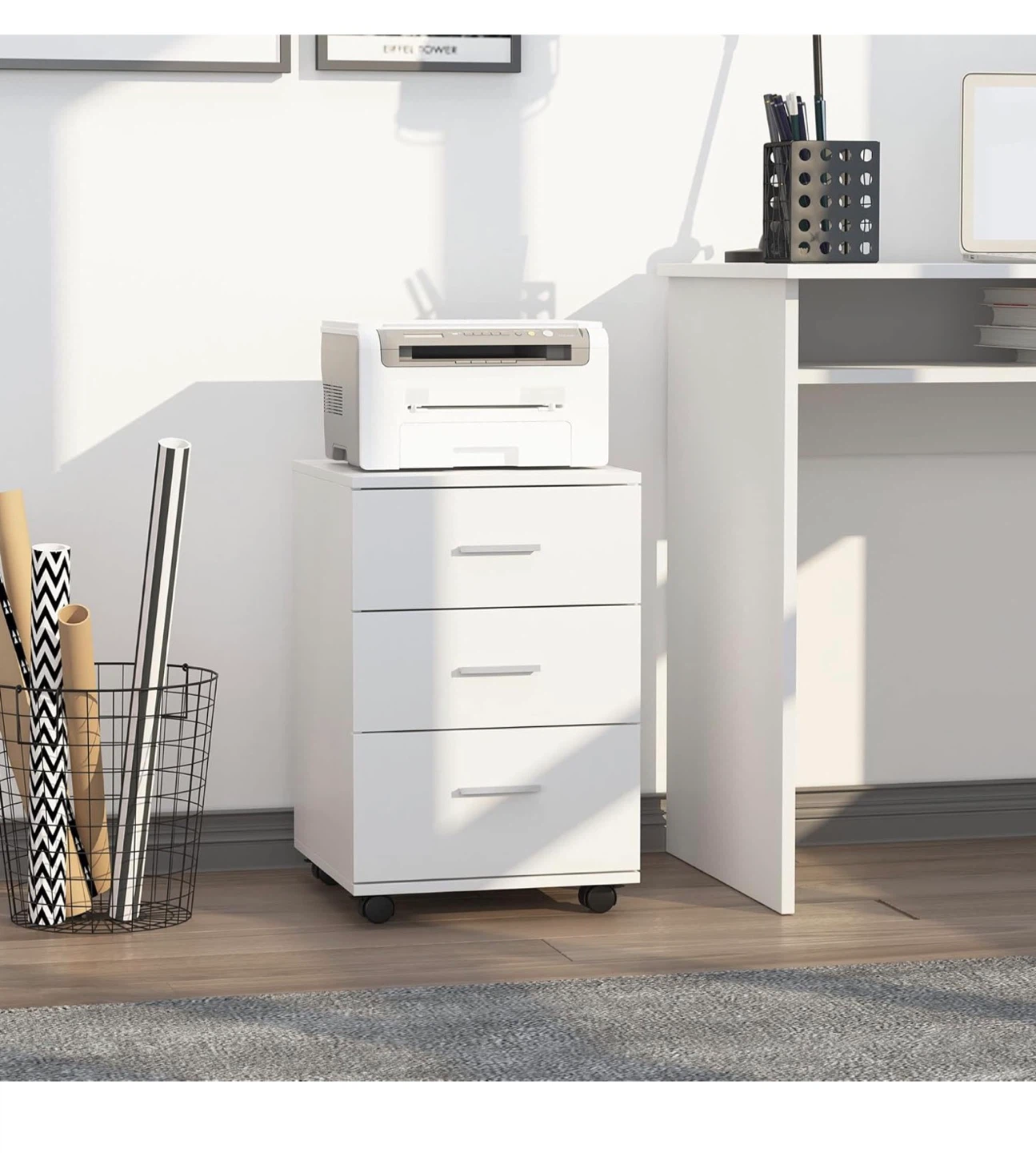 Small File Cabinet with 3 Drawers and Lock - photo 2