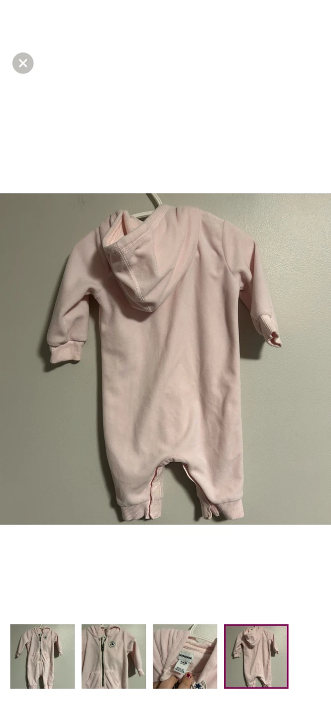 Converse Baby Pink All-in-One Bunting Suit 3/6 Months - photo 4