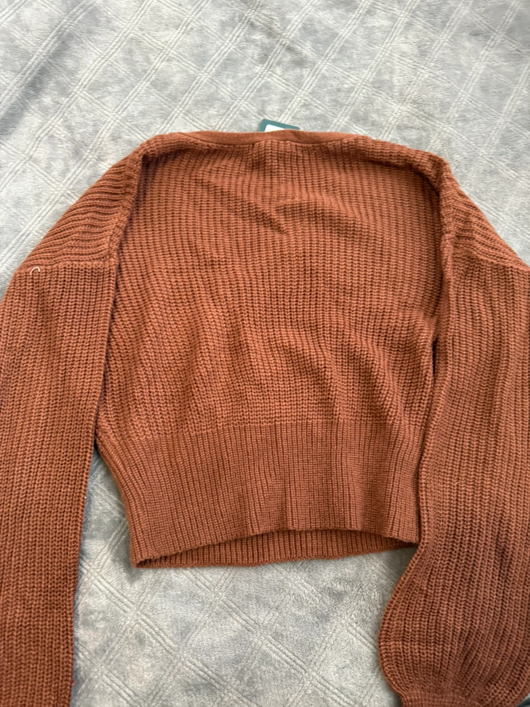 Brown Knit Wrap Sweater - photo 4