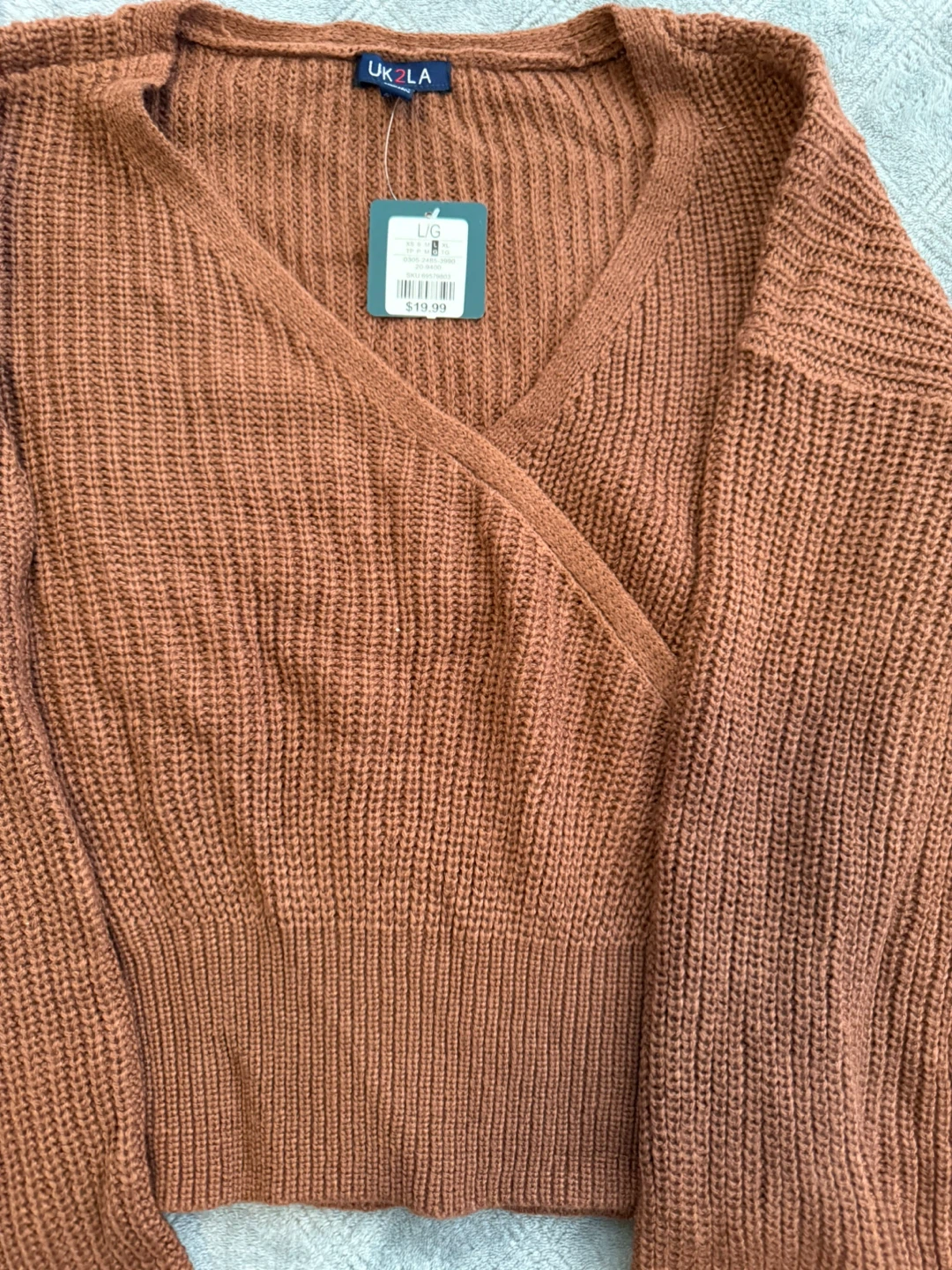Brown Knit Wrap Sweater - photo 2