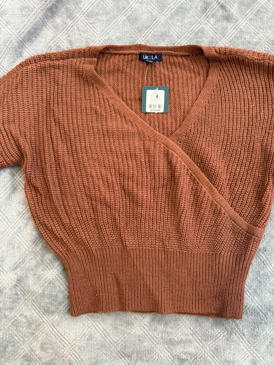 Brown Knit Wrap Sweater - photo 3