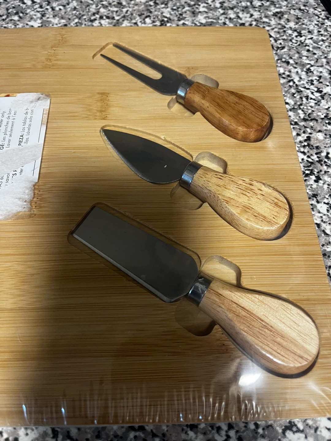 BooBam Bamboo Cutting Board with Cheese Knives - photo 2