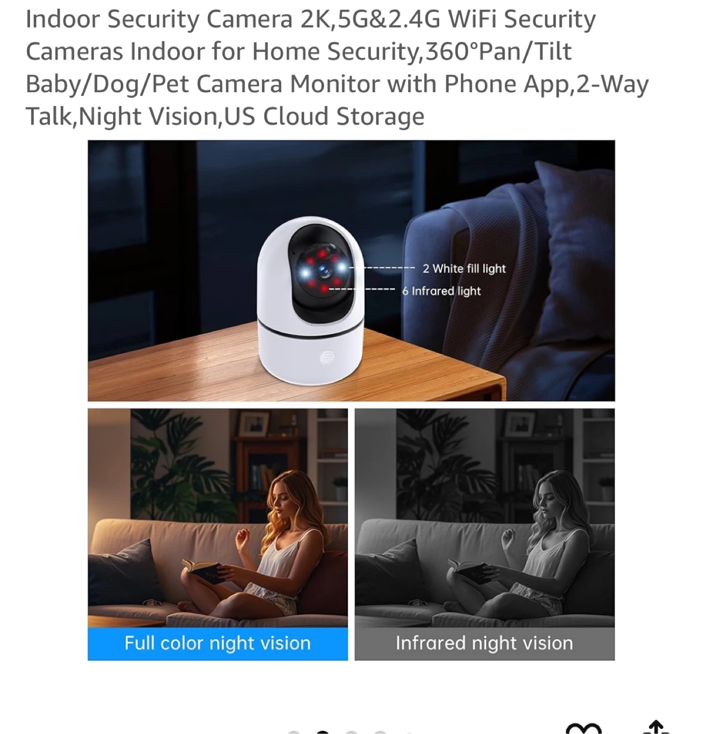New AI Bulb Camera Indoor Security Camera 2K