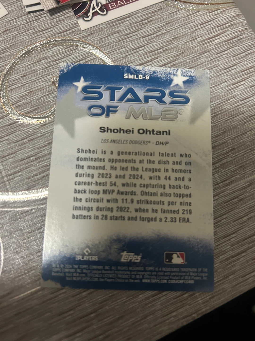 Shohei Ohtani Los Angeles Dodgers "Stars of MLB" Baseball Card - photo 2