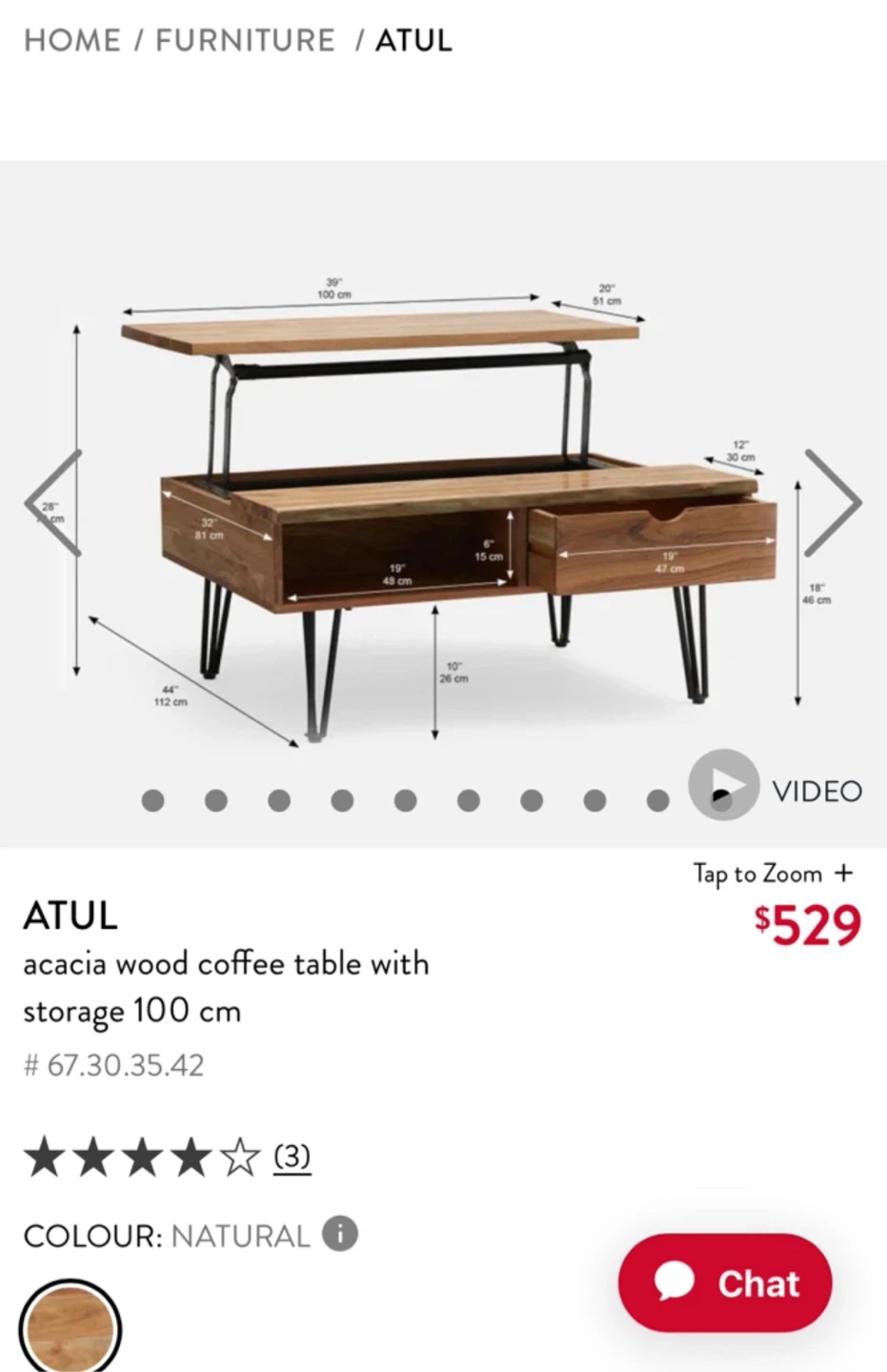 Structurbe Coffee Table with storage - photo 3