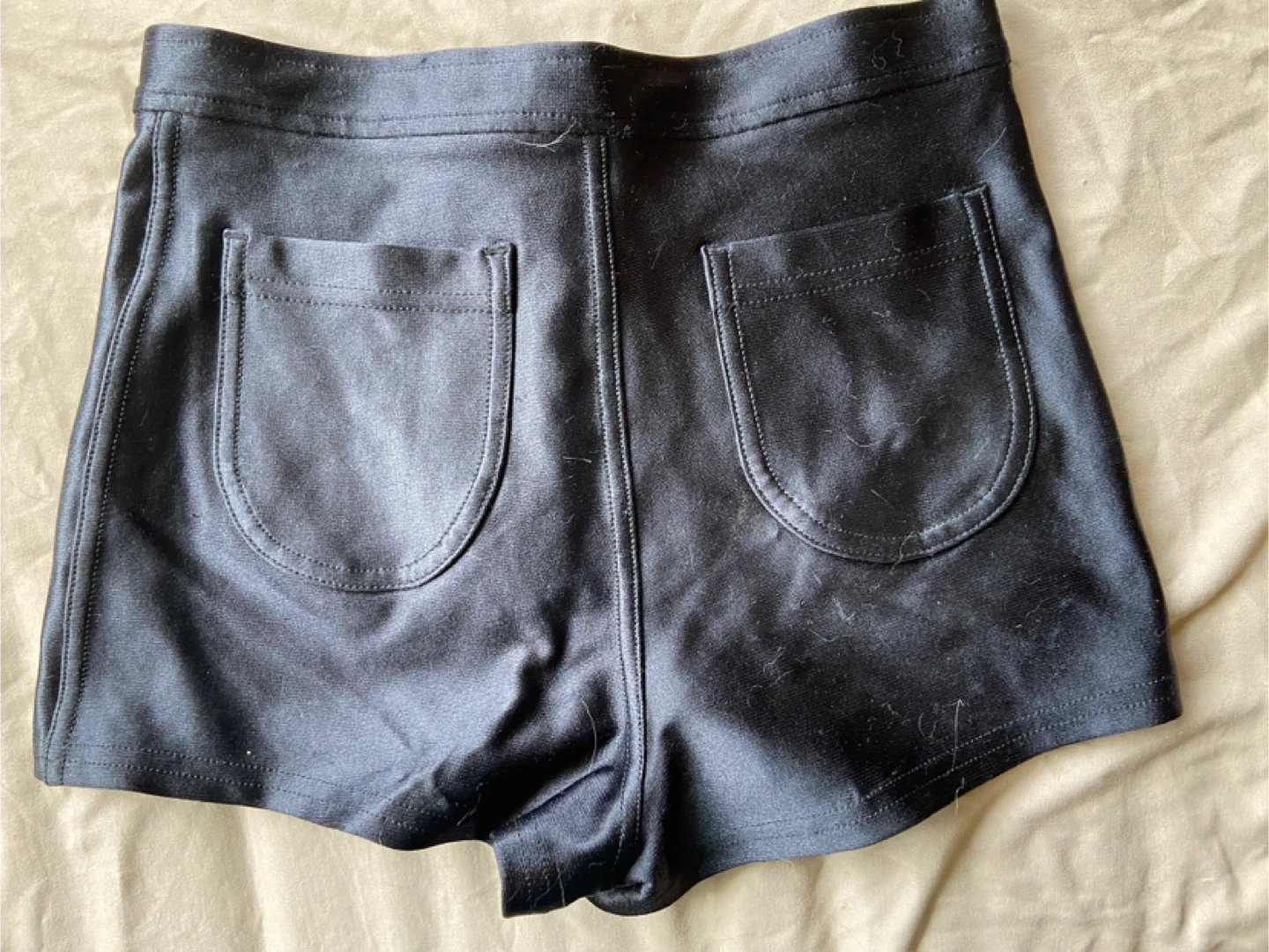 American Apparel Black Shiny Shorts - Size Medium - photo 2
