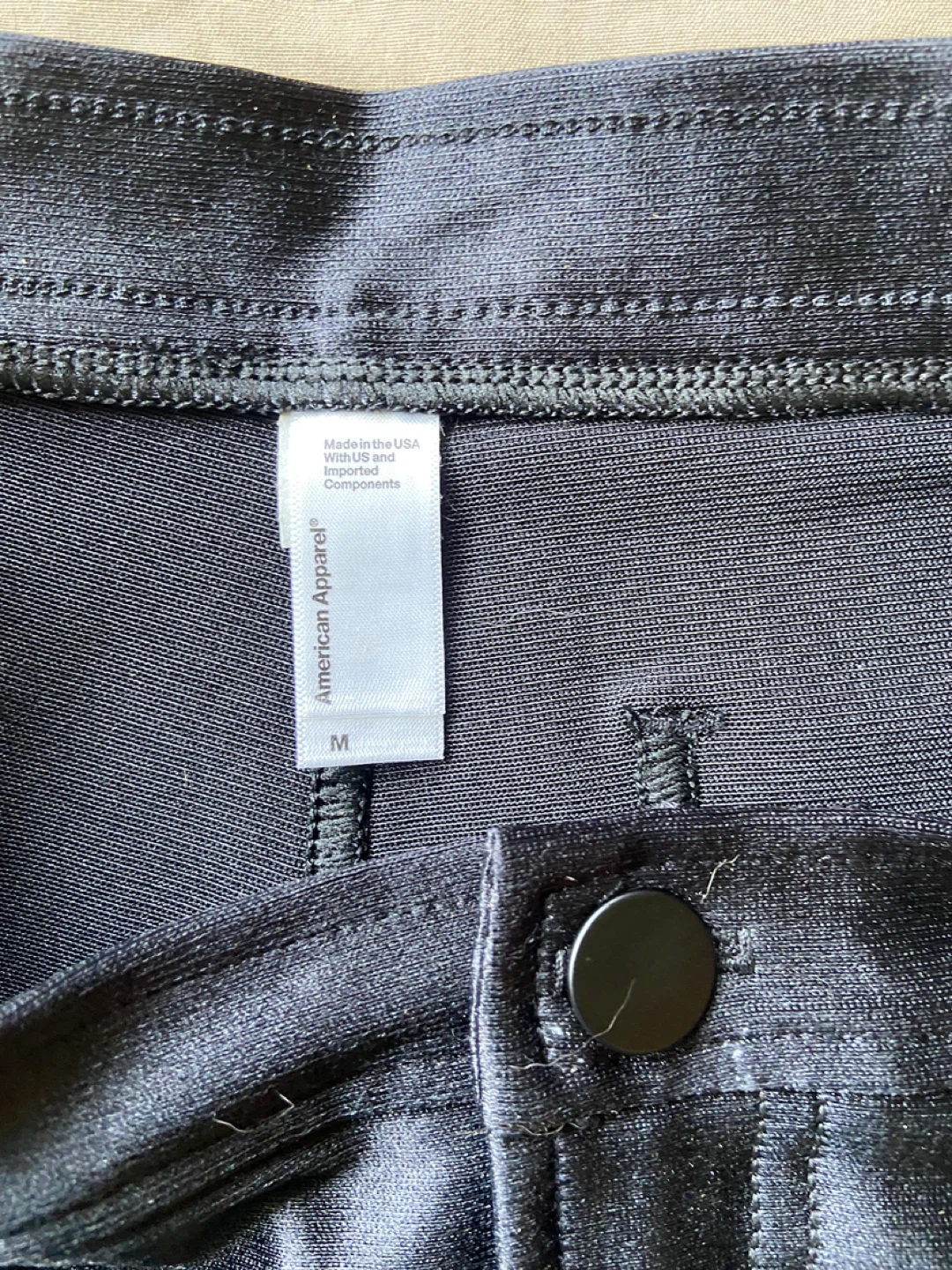 American Apparel Black Shiny Shorts - Size Medium - photo 3