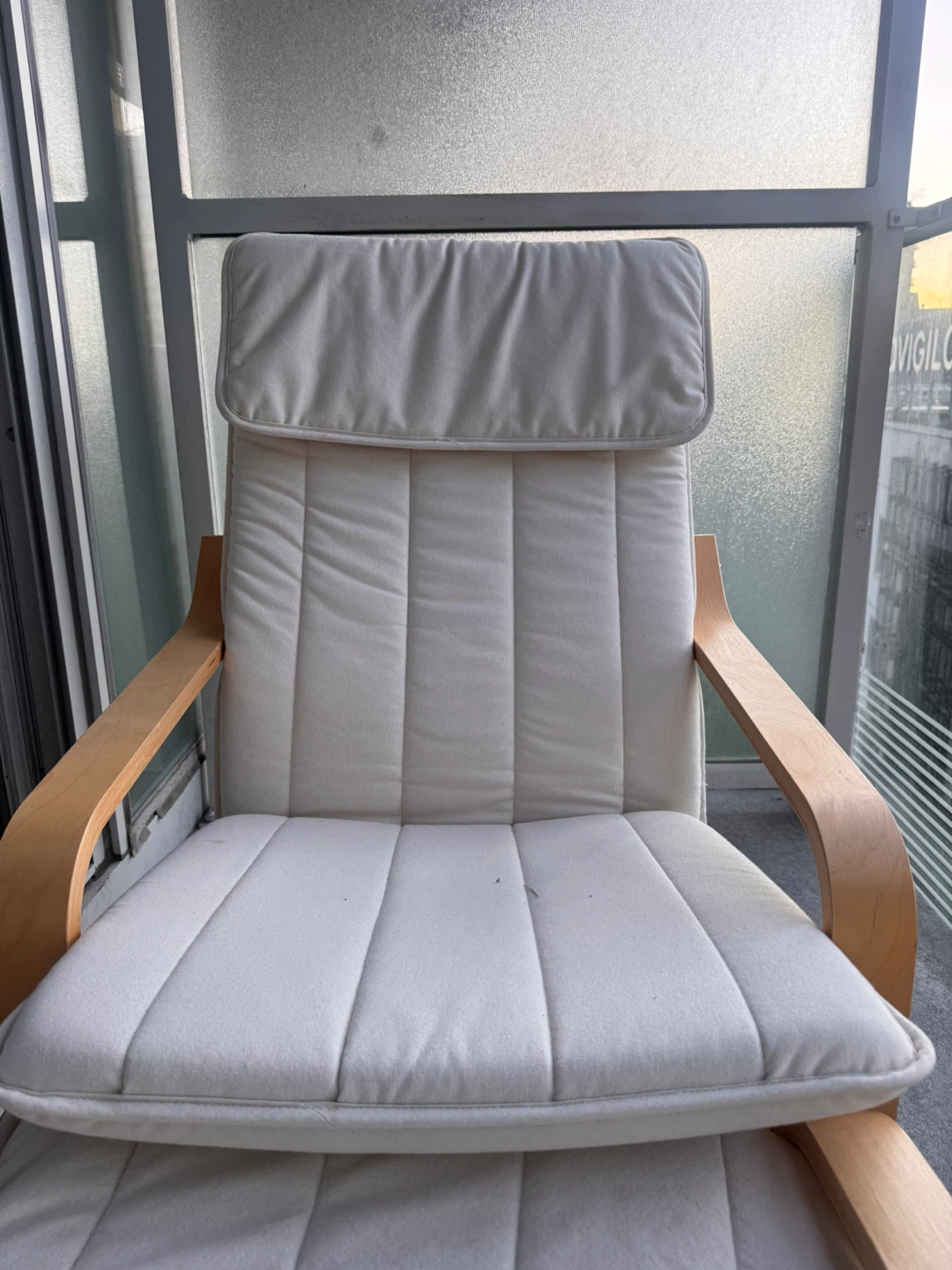 White IKEA Poäng Armchair with Ottoman - photo 2
