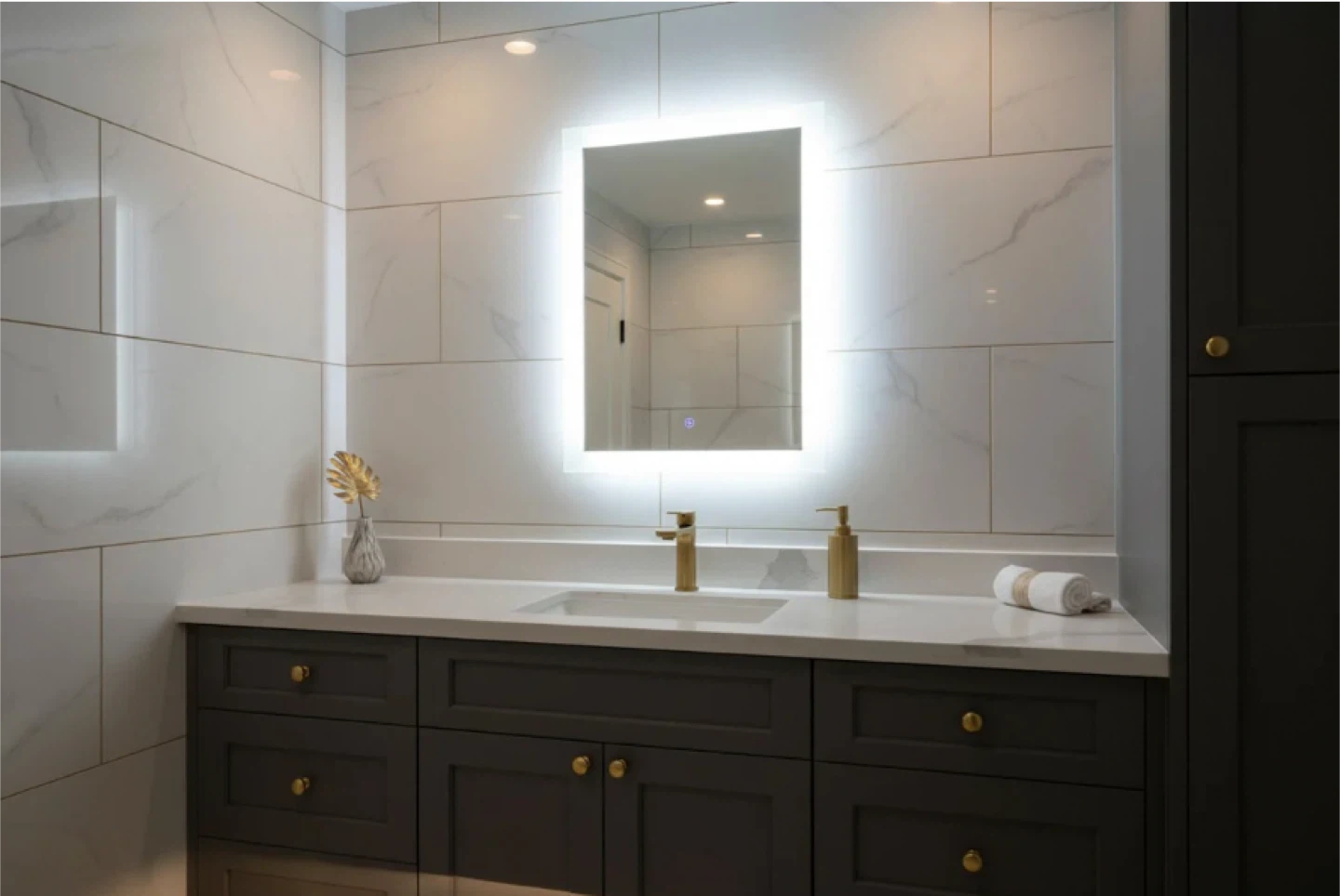 LED Bathroom Mirror with Defogger