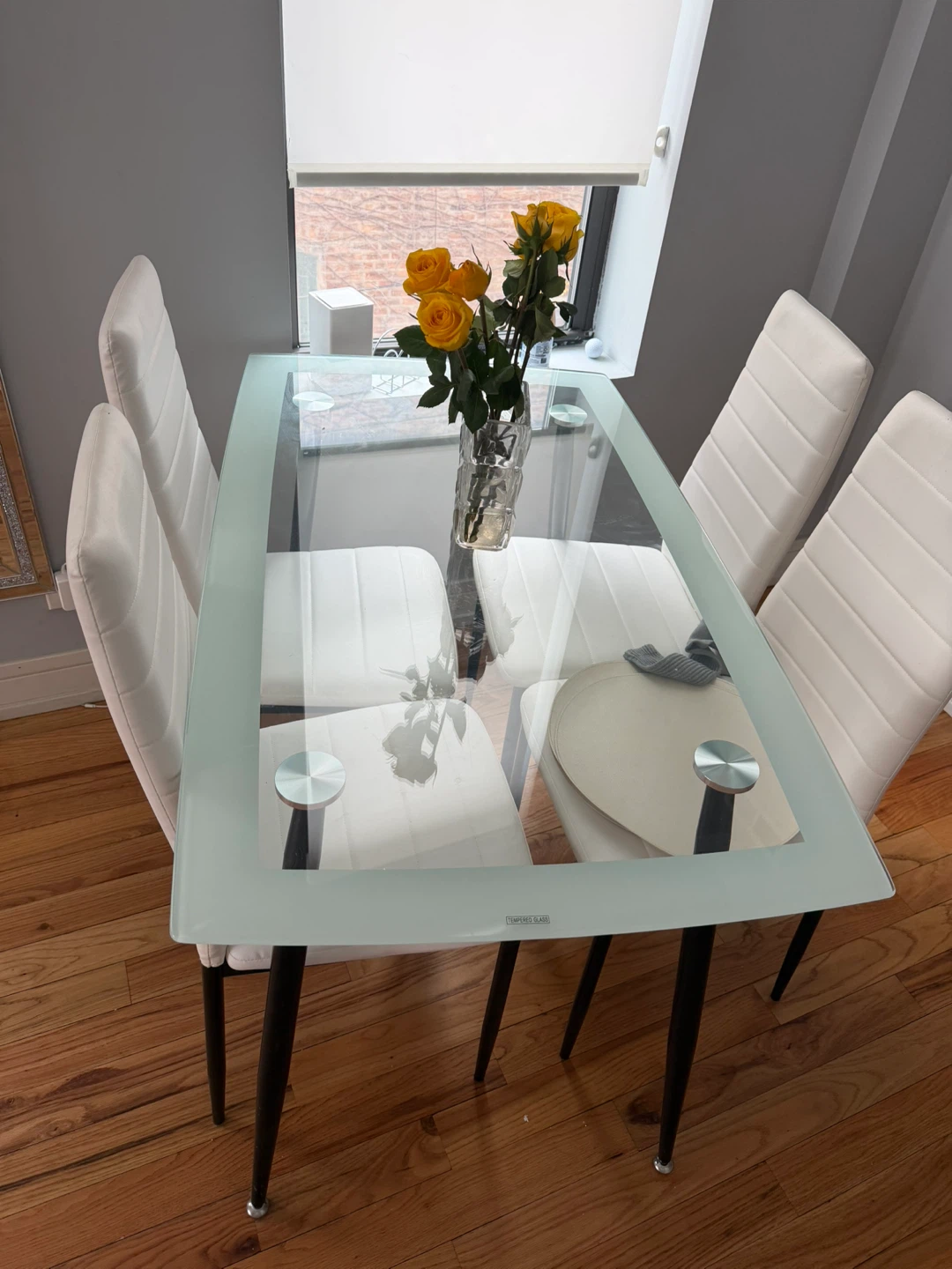 Glass Top Dining Table with 4 Chairs - photo 2