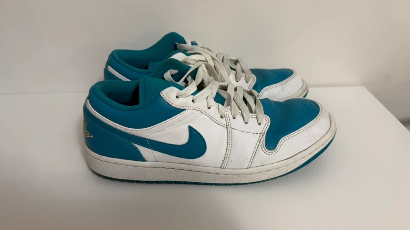 Air Jordan 1 Low Teal White Sneakers - photo 4