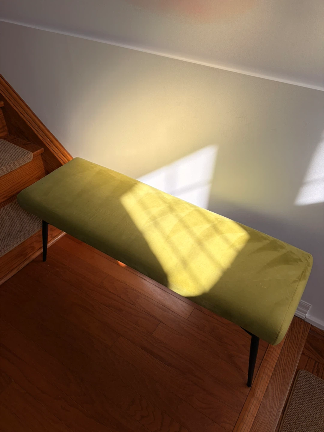 Velvet Bench - Lime Green - photo 2
