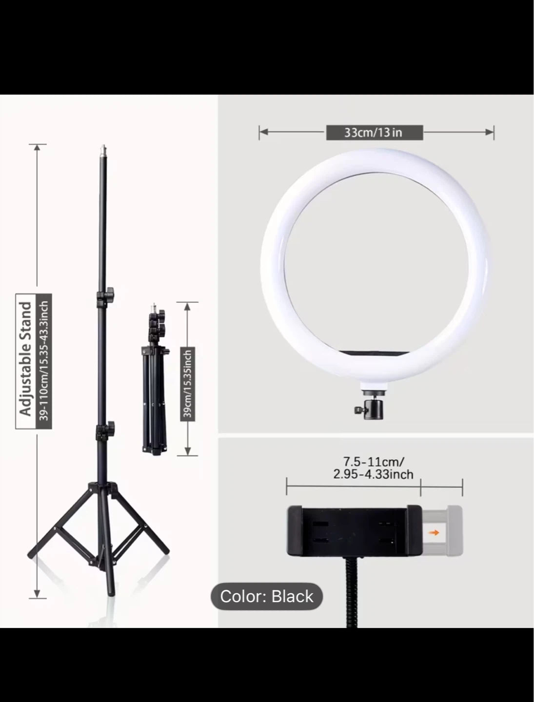 13-inch LED Ring Light with Adjustable Stand - photo 5