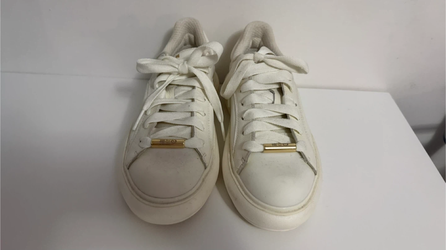 White Lace-Up Sneakers - photo 2