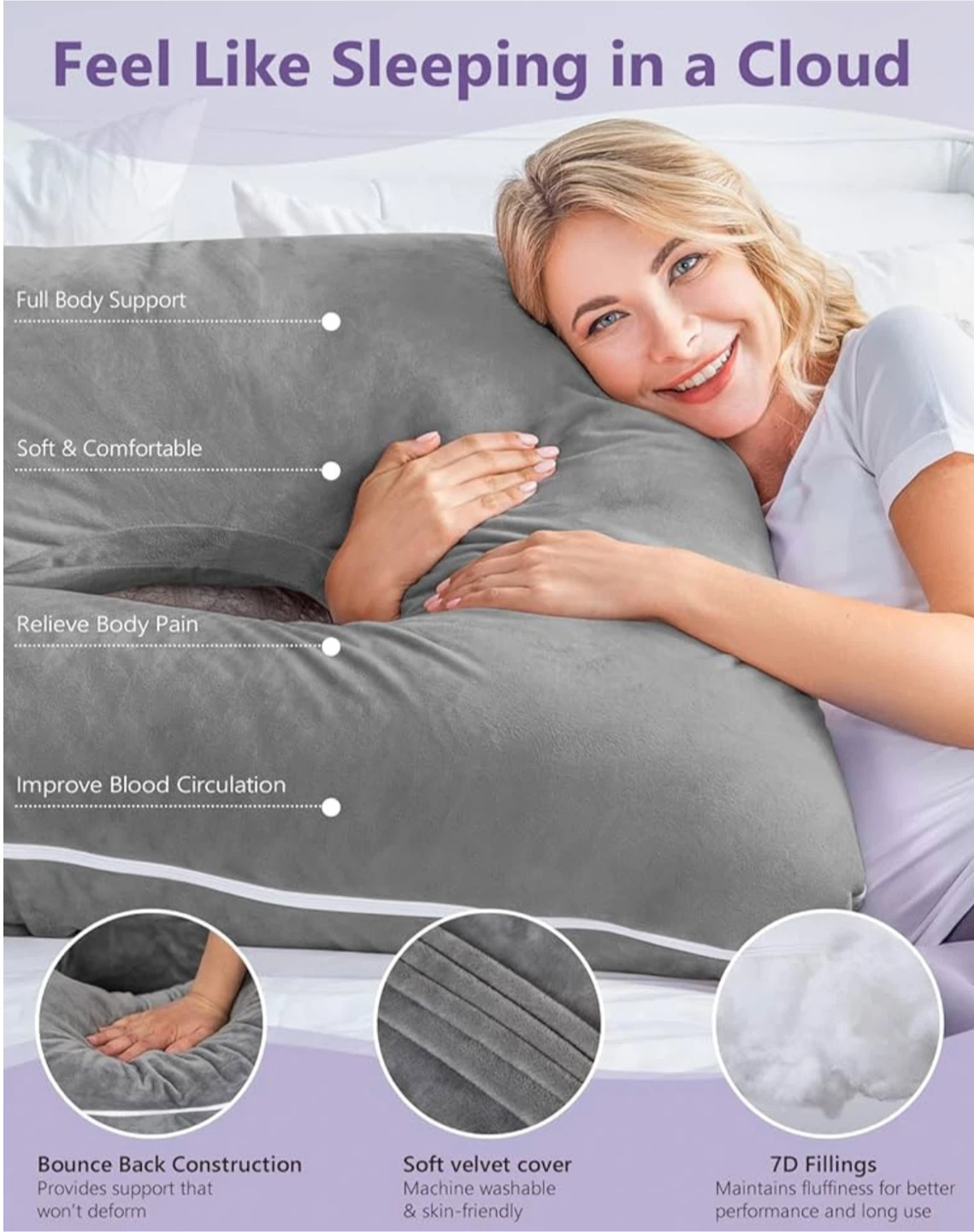 Factory Sealed Meiz Full Body Pillow for Pregnancy - photo 3