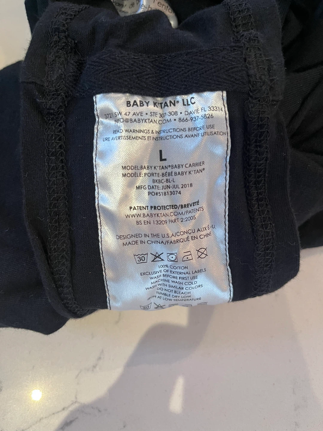 BABY K’TAN Baby wrap carrier sling 100% cotton - Black - photo 5