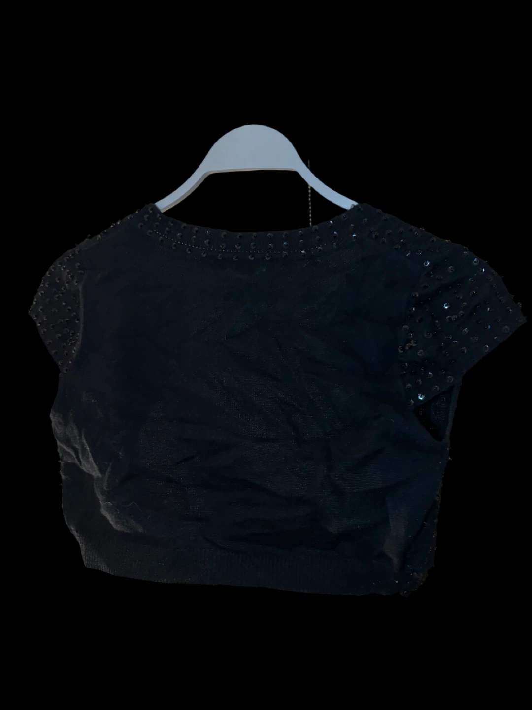 Black Sequin cropped Cardigan - photo 2