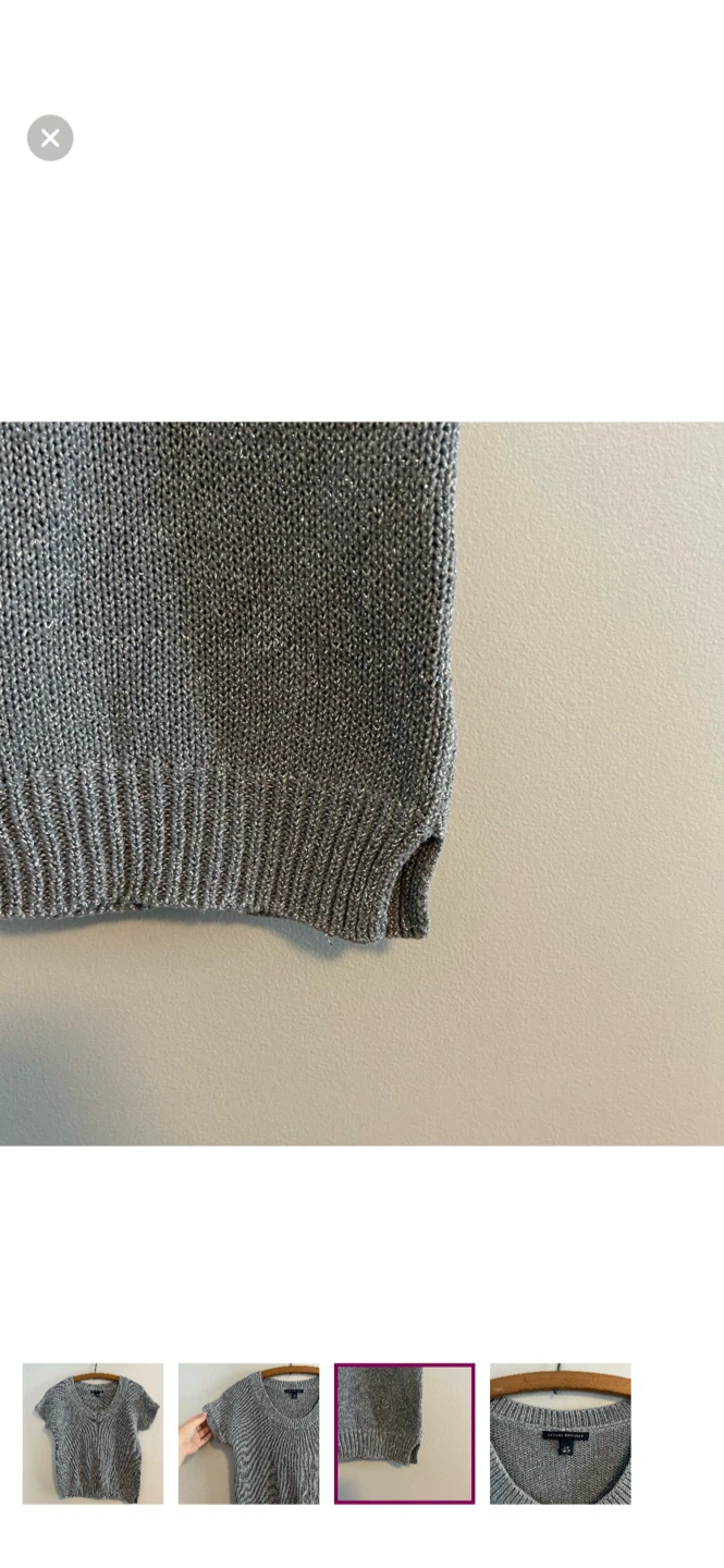 Banana Republic Grey Knit Short Sleeve Sweater Size S - photo 3
