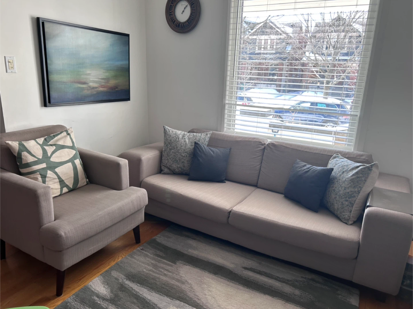 EQ3 Comfortable Fabric Sofa and Armchair Set