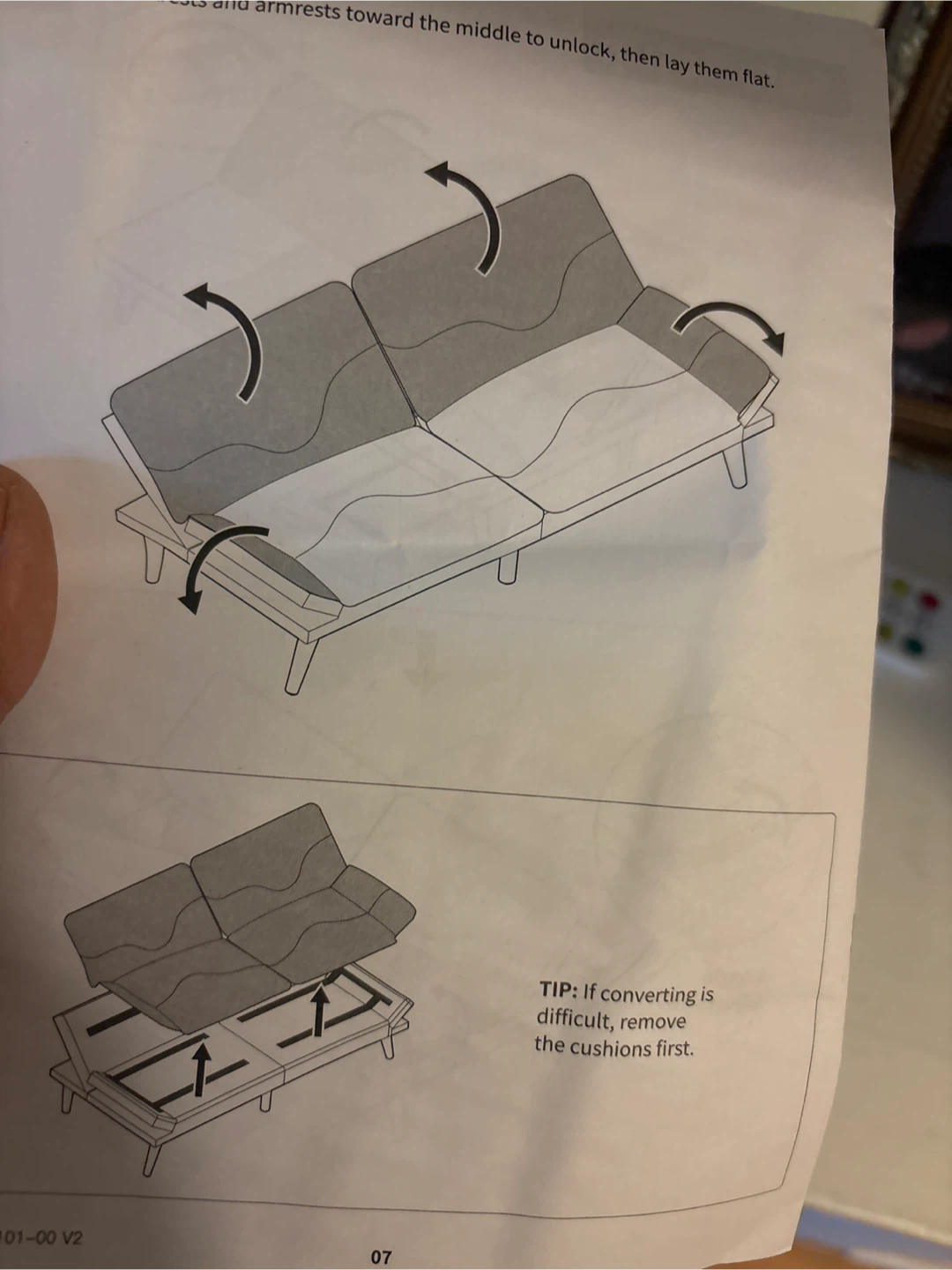 Foldable grey futon like new - photo 4