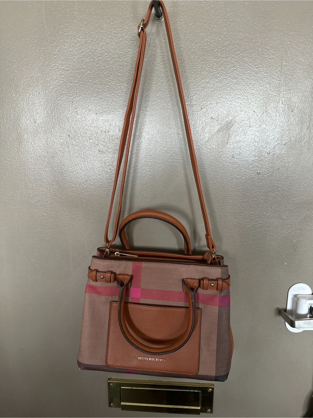 Burberry Nova Check Print Satchel Bag