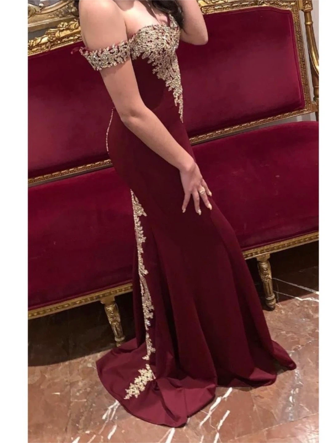 Cindy Evening Gown - Burgundy, Size XS - photo 4