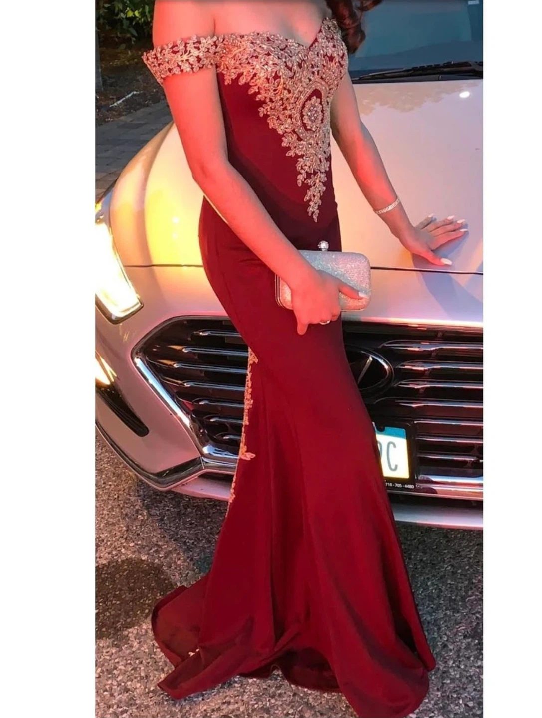 Cindy Evening Gown - Burgundy, Size XS - photo 2