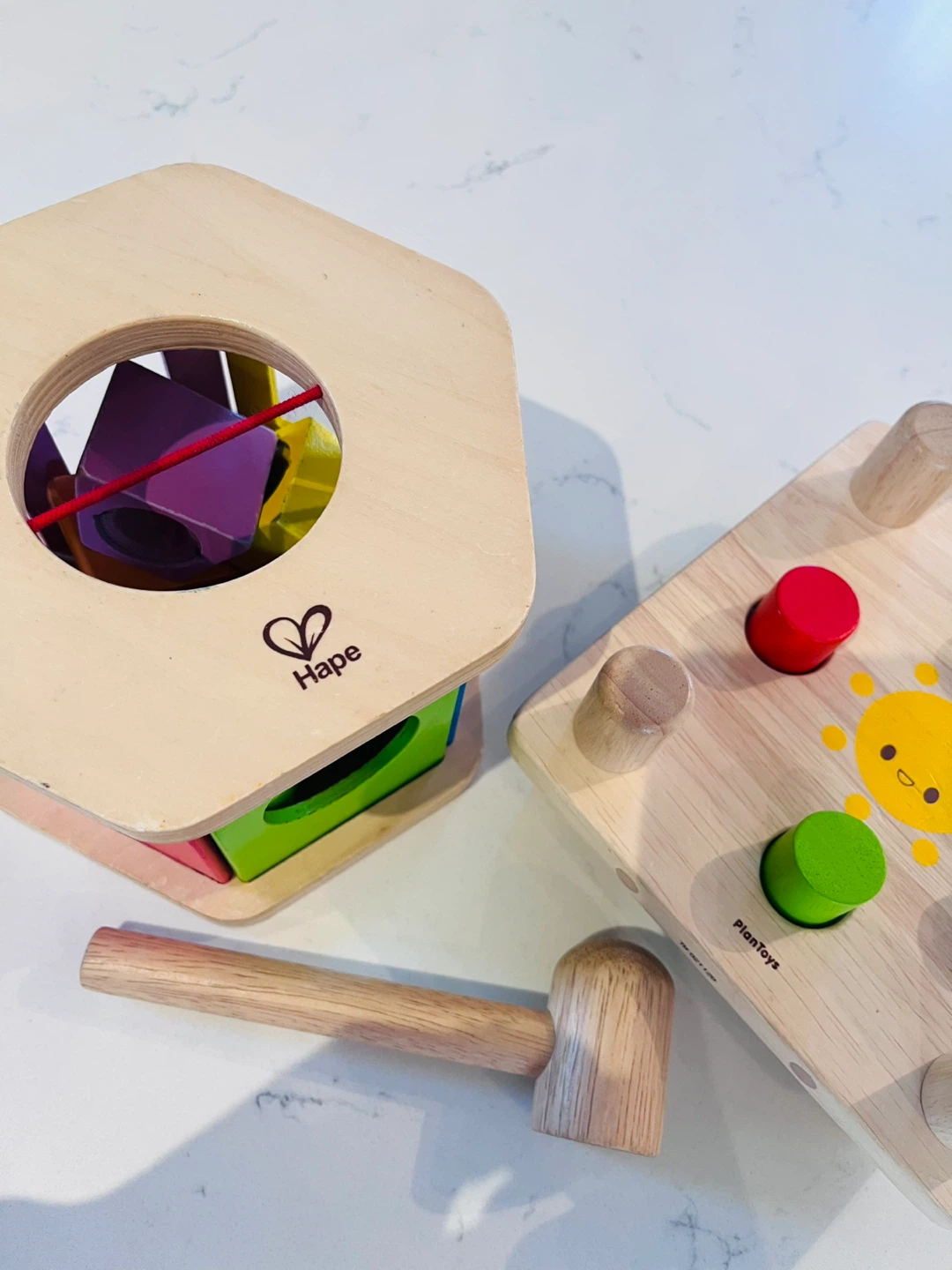 Hape & PlanToys Wooden Shape Sorter & Hammer Toys - Baby Toddler - photo 3
