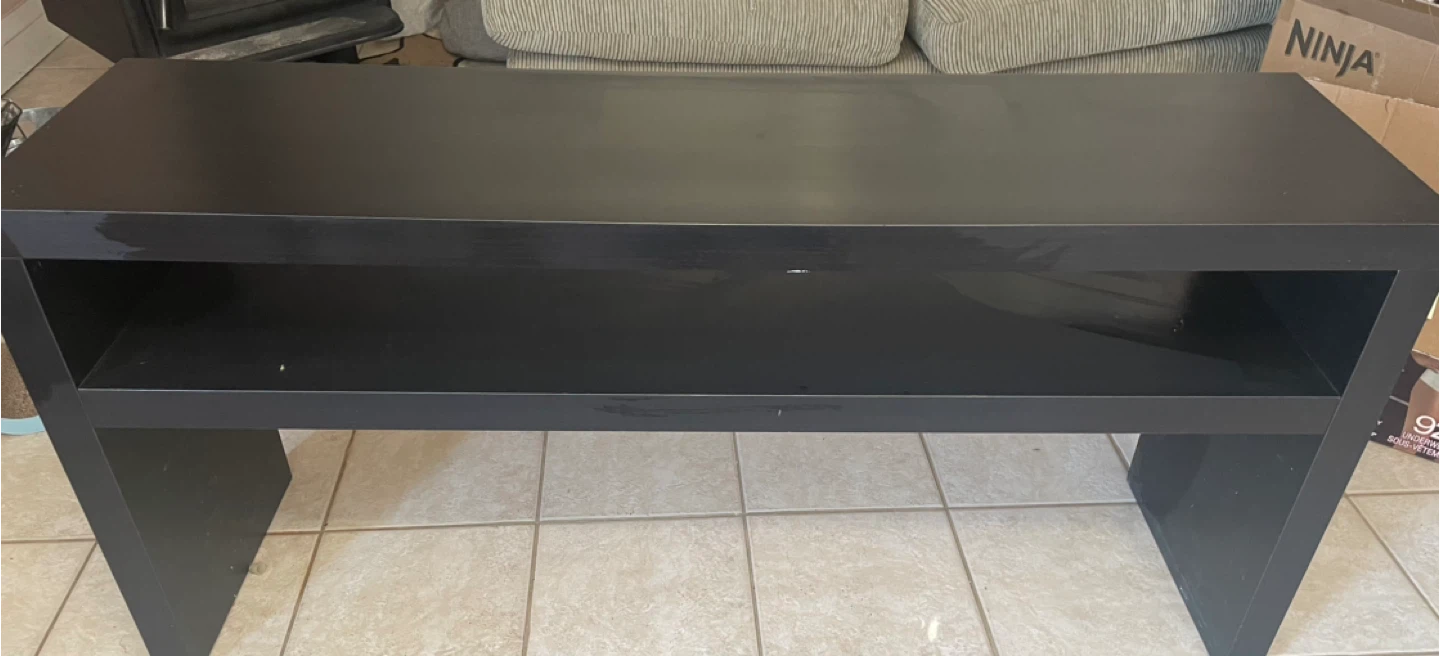 Black TV Stand with Shelf