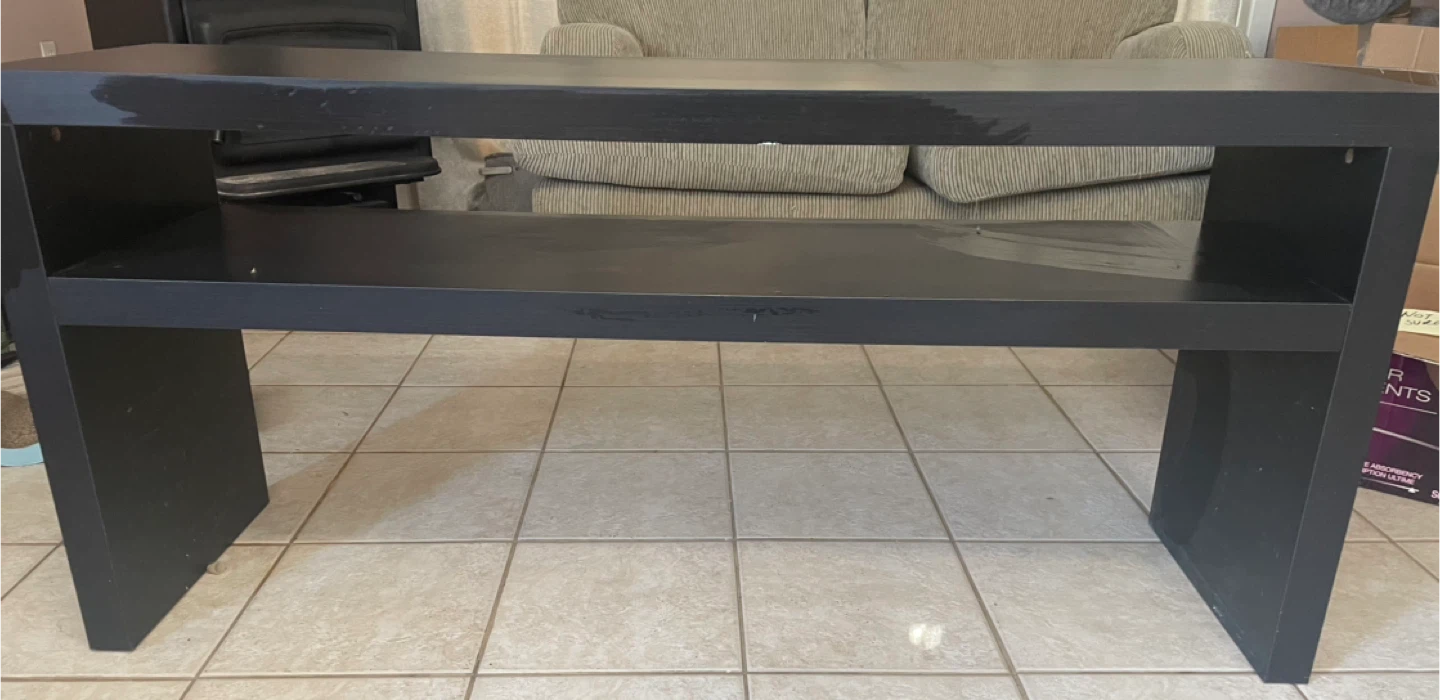 Black TV Stand with Shelf - photo 2