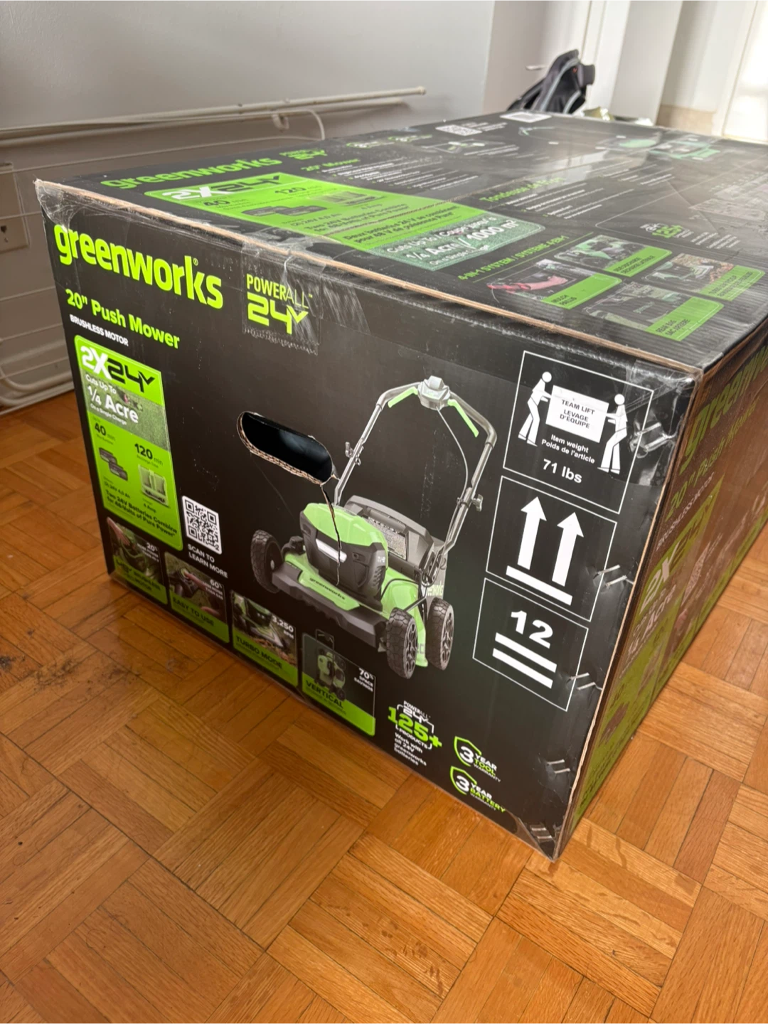 Greenworks 20" 24V Push Mower - Brushless Motor