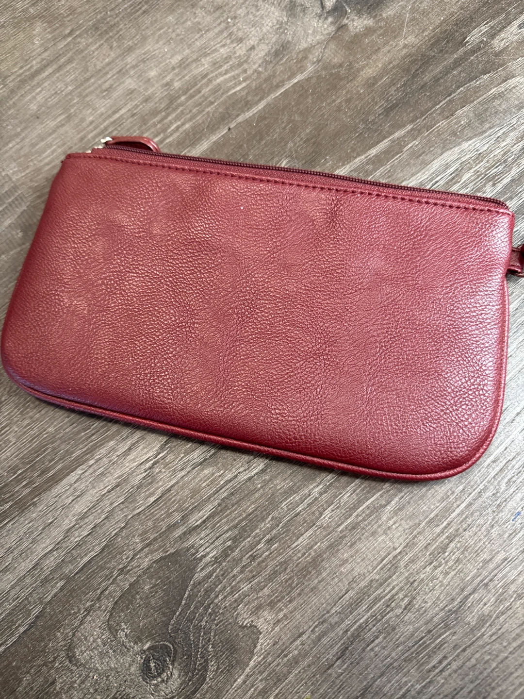 Nine West Maroon Faux Leather Wristlet Clutch - photo 2