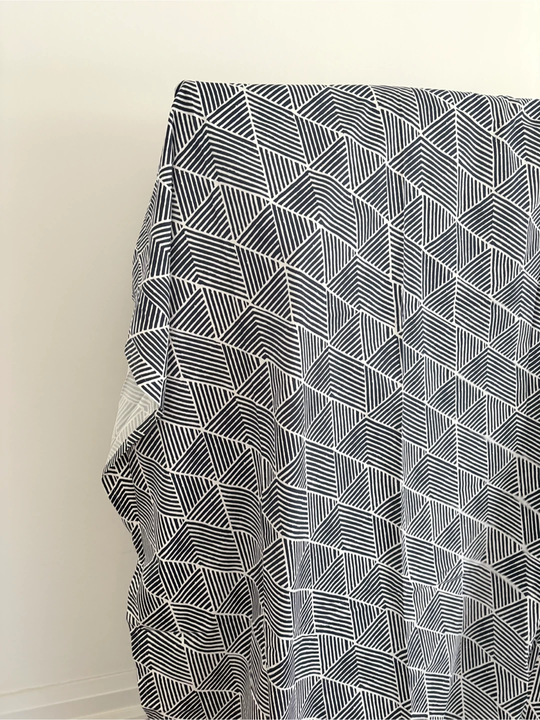 IKEA Curtains 145x250 cm Navy and White Geometric Pattern