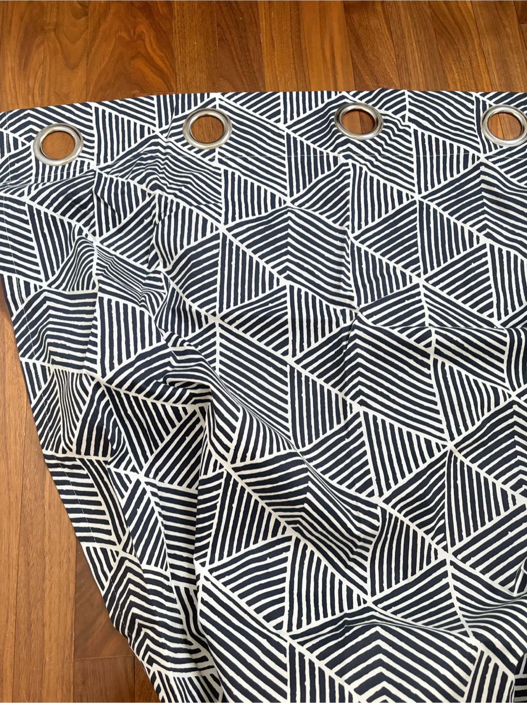 IKEA Curtains 145x250 cm Navy and White Geometric Pattern - photo 2