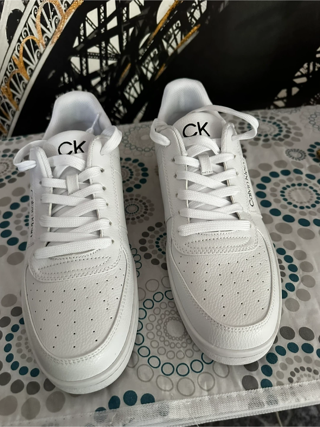 Calvin Klein White Leather Sneakers