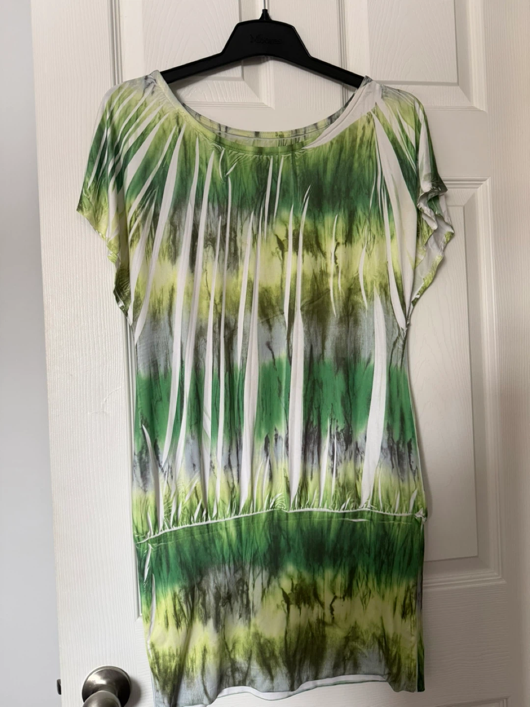 Green Tie-Dye Tunic Dress
