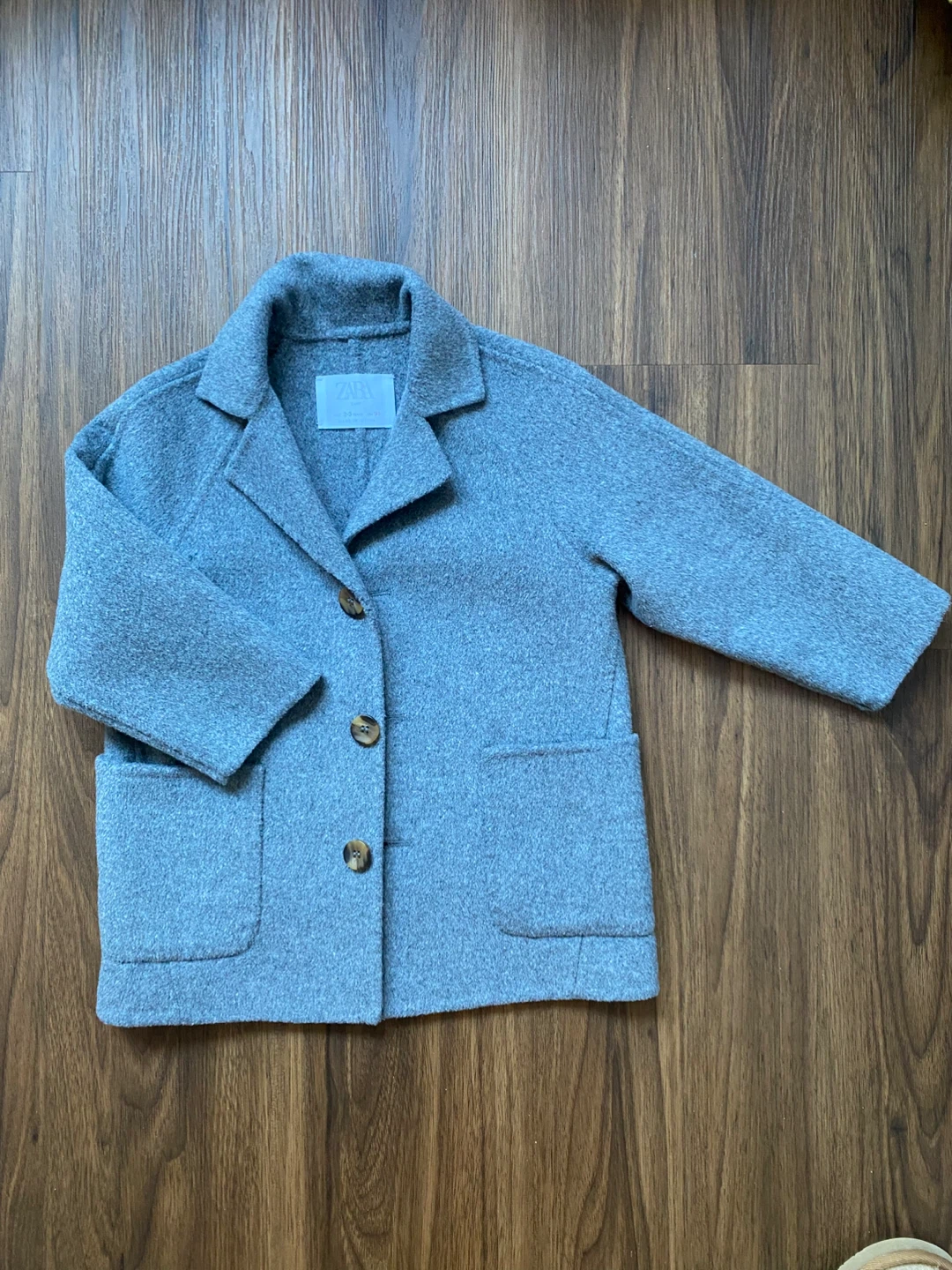 Zara Grey Wool Blend Blazer - Kids Size 2-3 Years