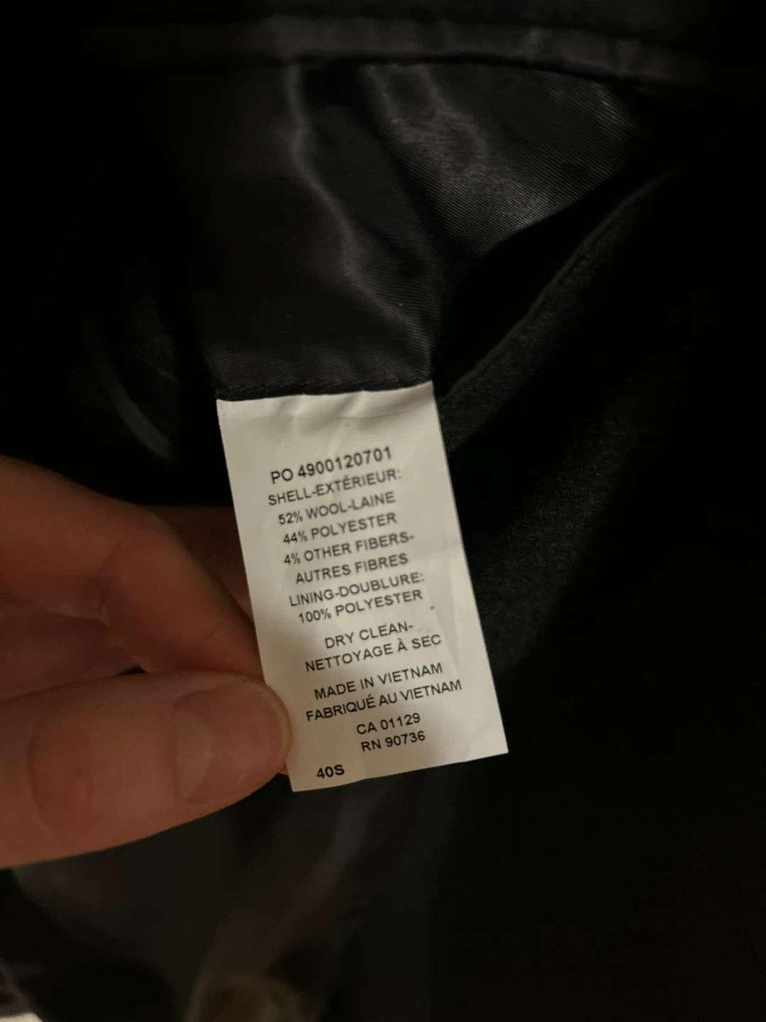 40S - Calvin Klein Men's Charcoal Wool - photo 4