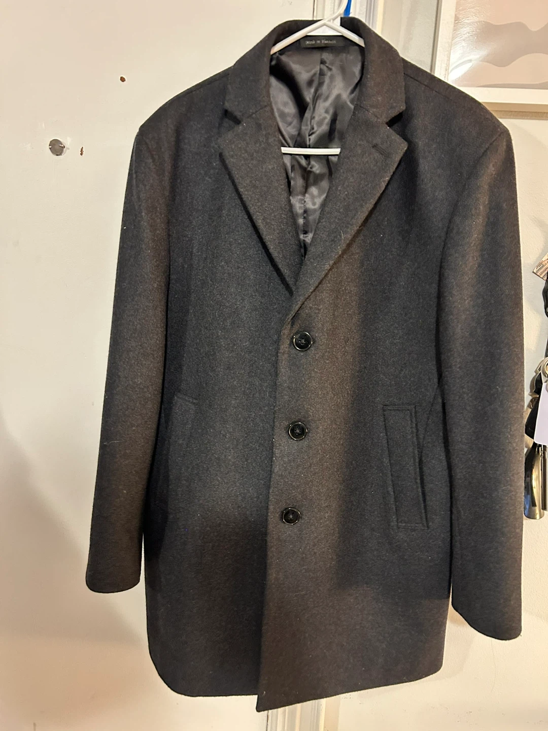 40S - Calvin Klein Men's Charcoal Wool