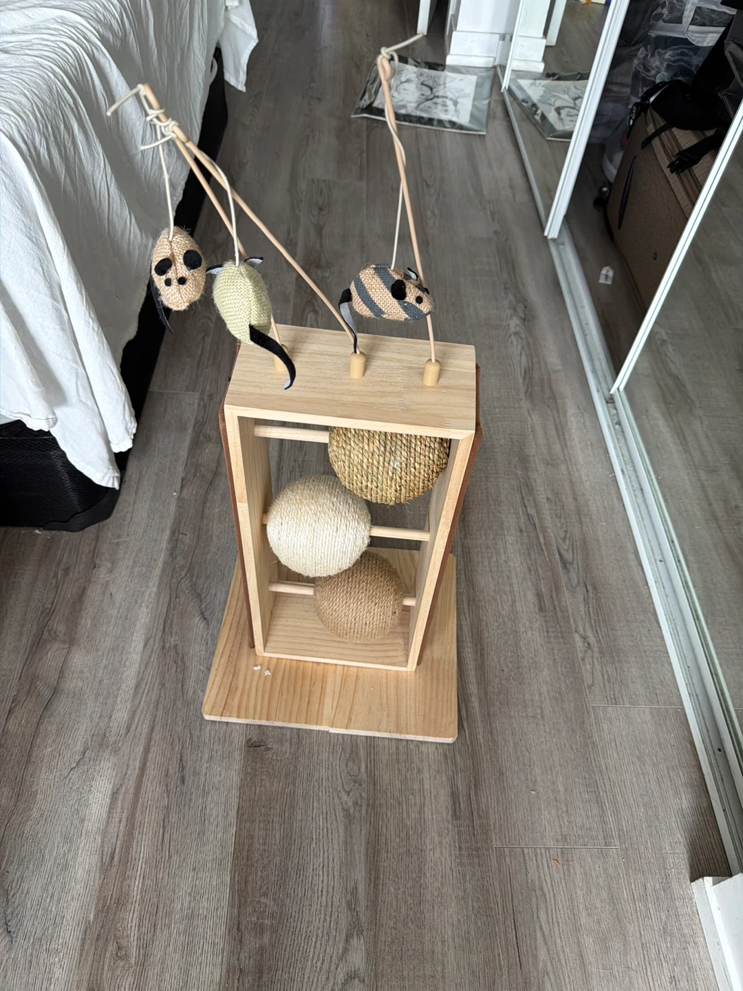 Cat Scratching Post with Hanging Toys