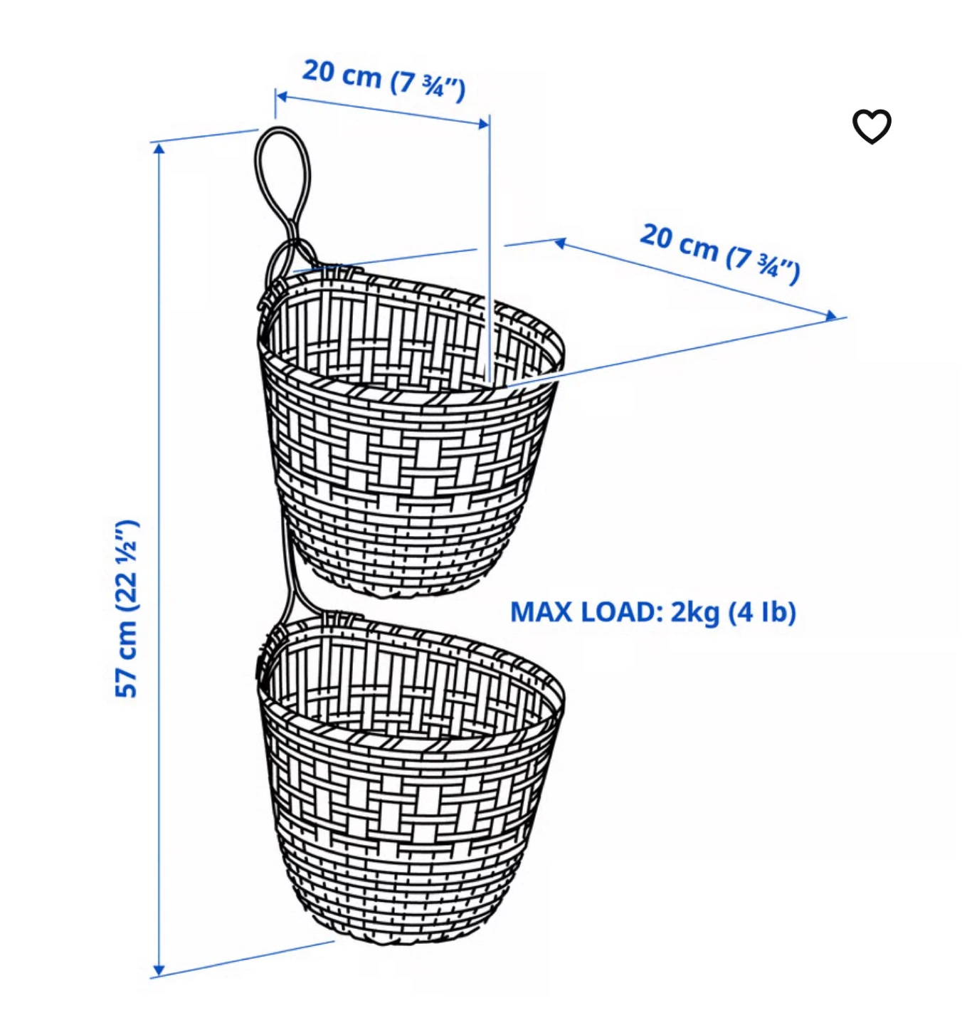 IKEA TOLKNING Hanging baskets - photo 4