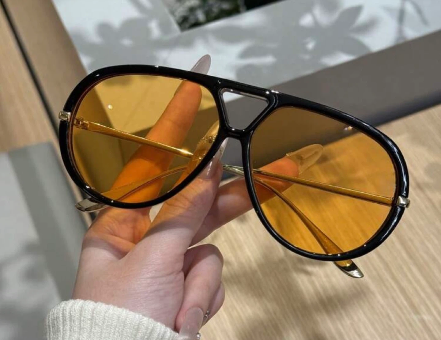 Aviator Sunglasses with Orange Lenses - photo 2
