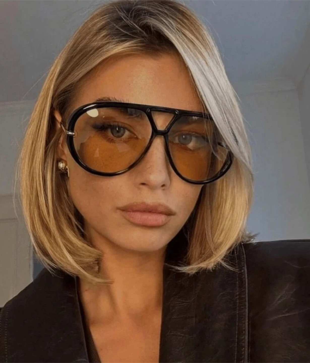 Aviator Sunglasses with Orange Lenses