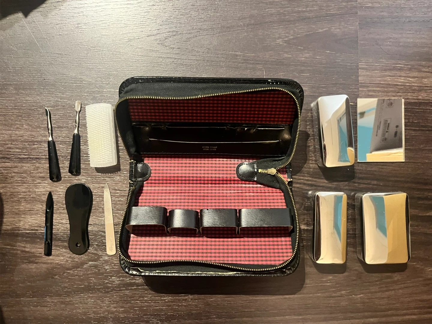 Vintage Travel Cosmetic Bag & Tools