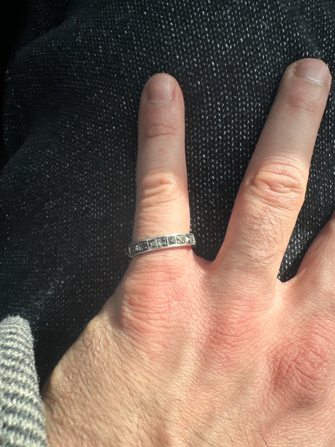 Silver .925 Ring with Square Gems - photo 2