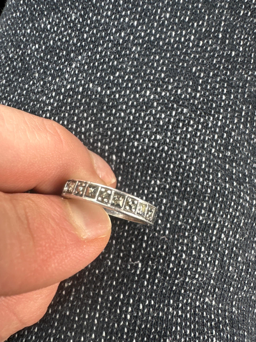 Silver .925 Ring with Square Gems - photo 3