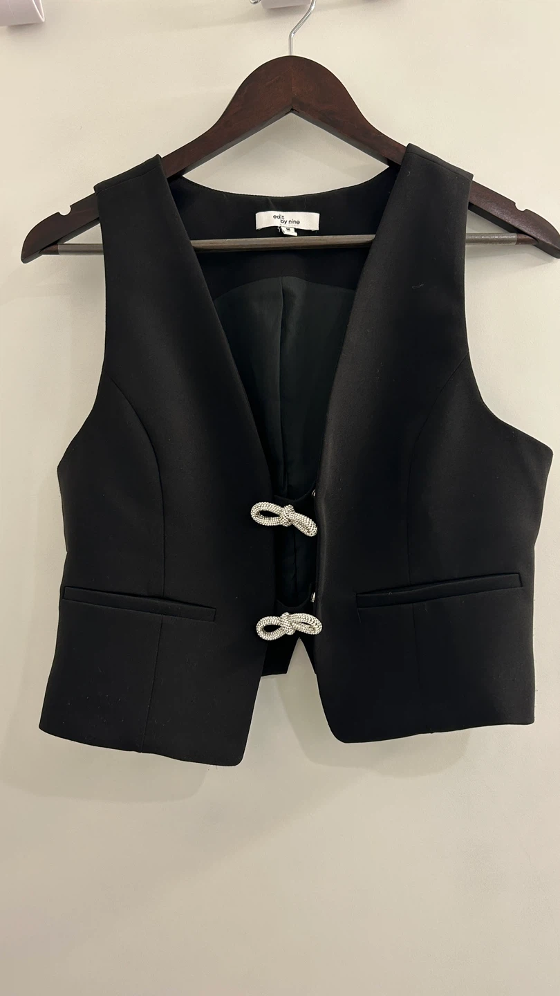 Black Vest Sparkly Ribbons