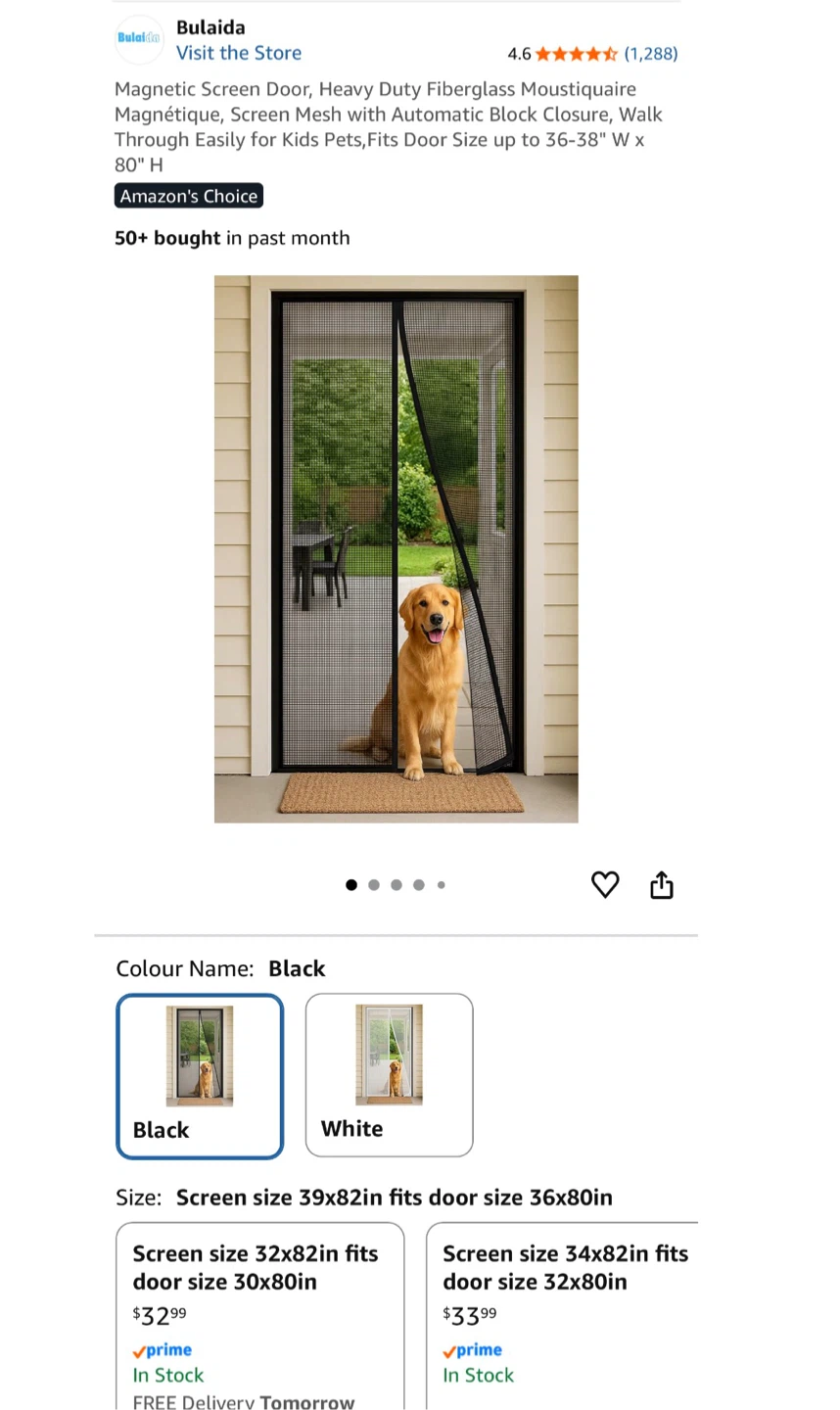 Magnetic Screen Door, Heavy Duty